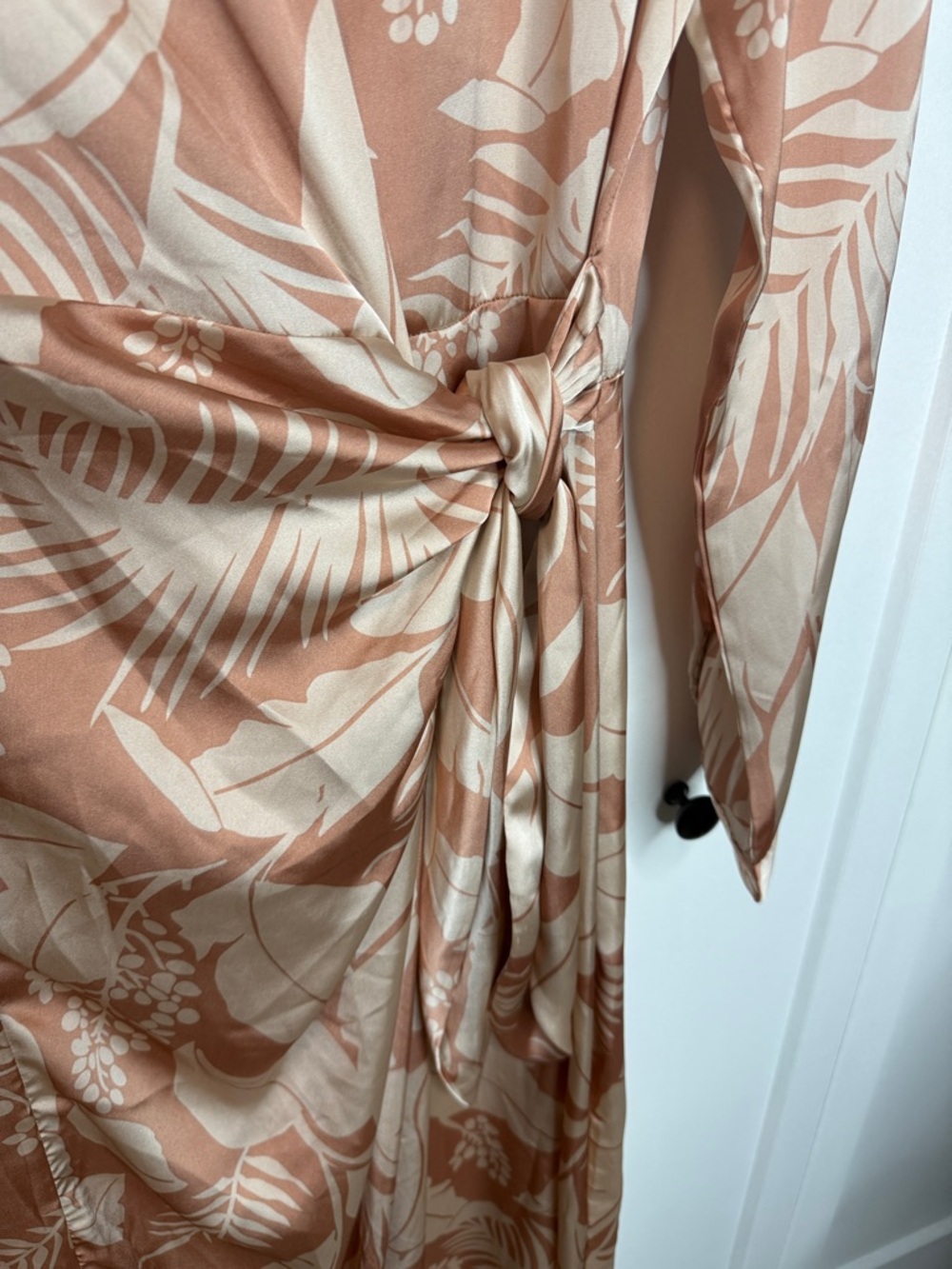 Dress Forum - Medium - Blush and Cream Floral Wrap Midi Dress - Picture 3 of 5